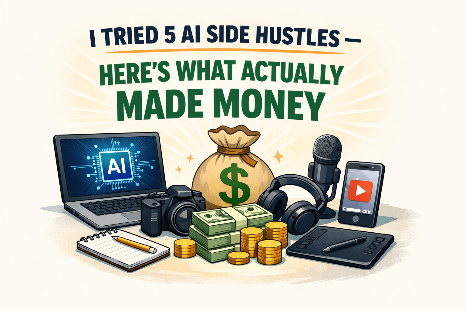 AI side hustle experiment results illustration