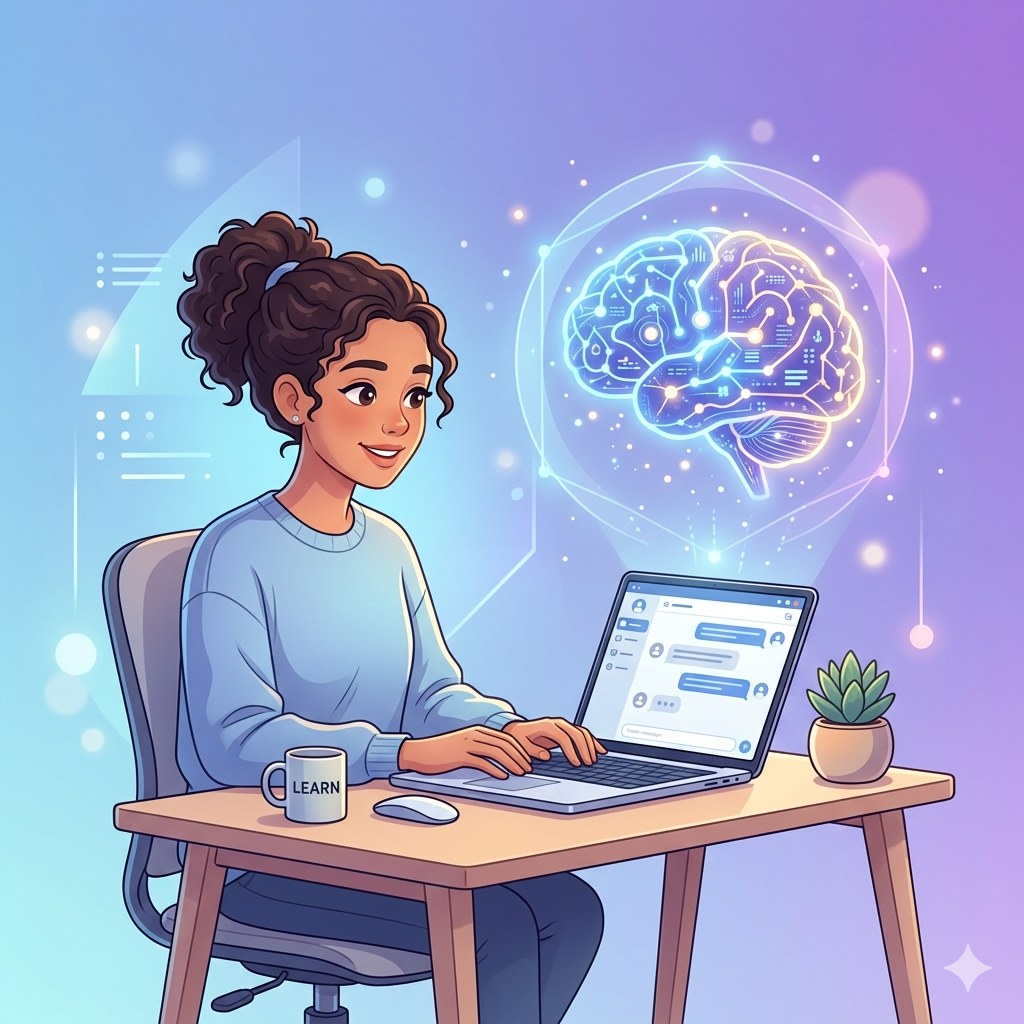 Abstract editorial cover for beginner AI income guide