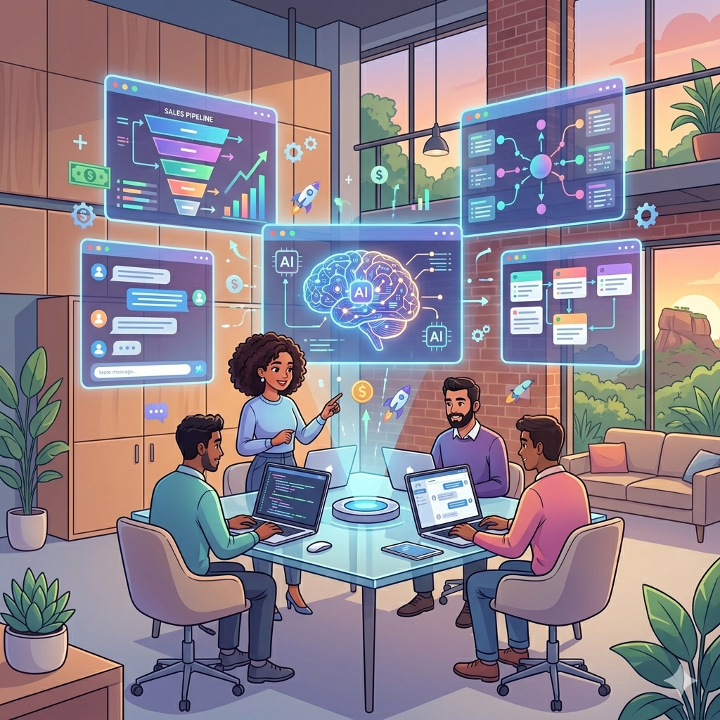Editorial cover for starting a micro AI agency